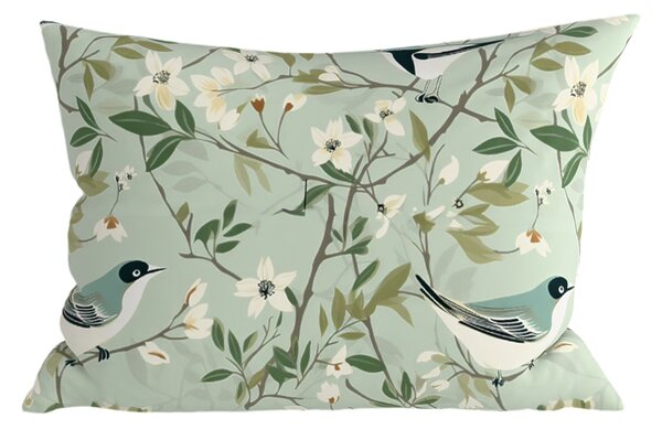 Polybavlněný povlak na polštář FLORIBIRD POLY 50x70 cm, zelený