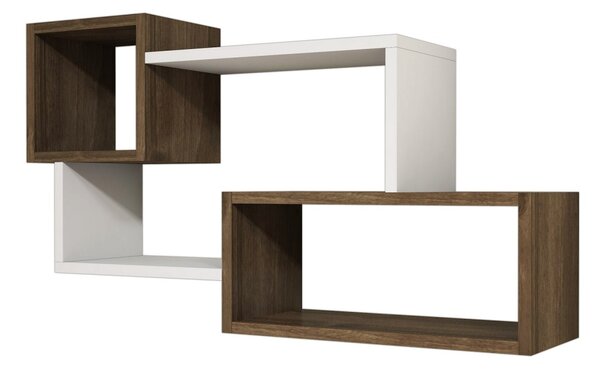 Kalune Design Nástěnná police Alfro ořech/bílá