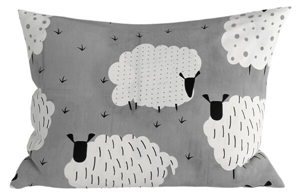 Polybavlněný povlak na polštář SHEEP POLY 50x70 cm, šedý