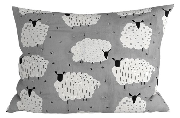 Polybavlněný povlak na polštář SHEEP POLY 70x90 cm, šedý