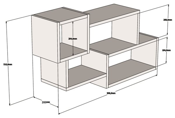 Kalune Design Nástěnná police Alfro ořech/bílá