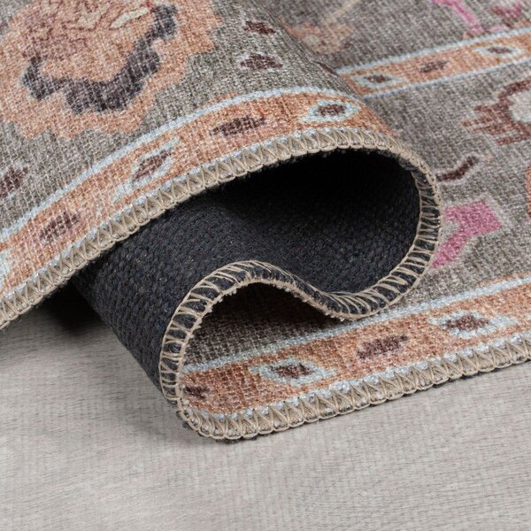 Světle zelený pratelný běhoun 60x230 cm Una Floral – Flair Rugs