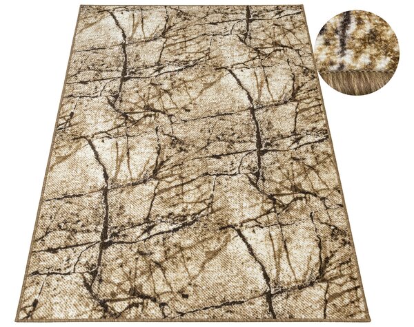 Kobercový ráj Kusový koberec Grain 17 Mramor hnědý béžový Rozměr: 100x200 cm