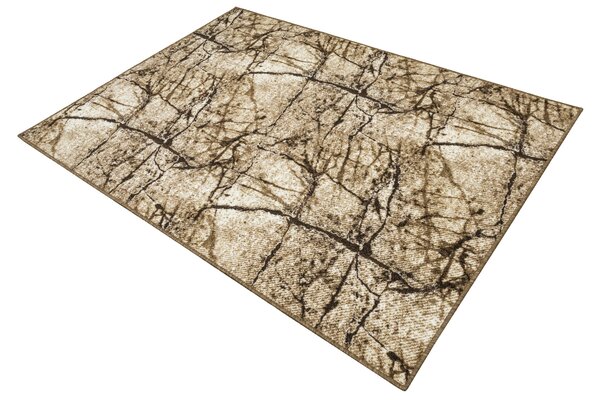 Kobercový ráj Kusový koberec Grain 17 Mramor hnědý béžový Rozměr: 100x200 cm