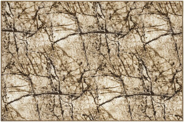 Kobercový ráj Kusový koberec Grain 17 Mramor hnědý béžový Rozměr: 100x200 cm