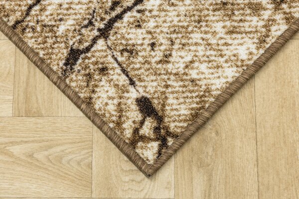 Kobercový ráj Kusový koberec Grain 17 Mramor hnědý béžový Rozměr: 100x200 cm