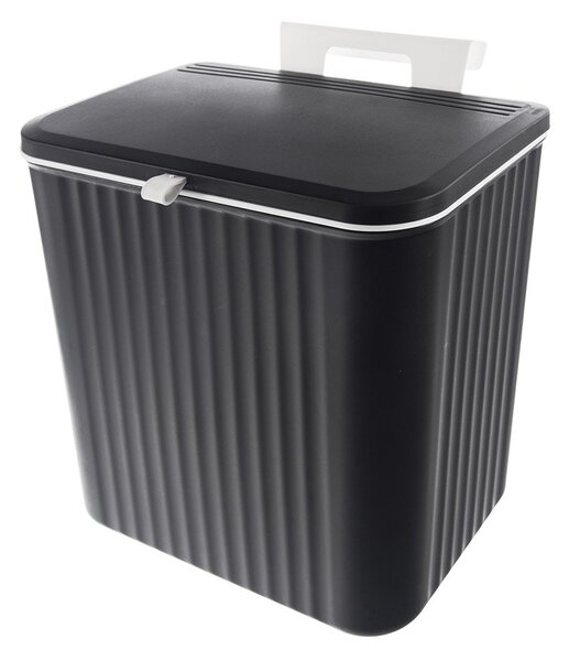 Černý plastový odpadkový koš 13 l – Orion