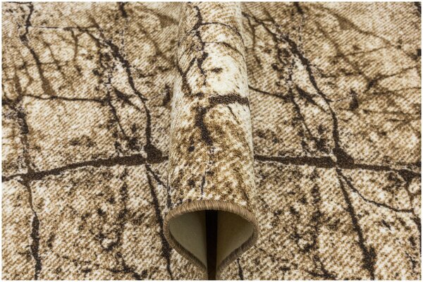 Kobercový ráj Kusový koberec Grain 17 Mramor hnědý béžový Rozměr: 100x200 cm