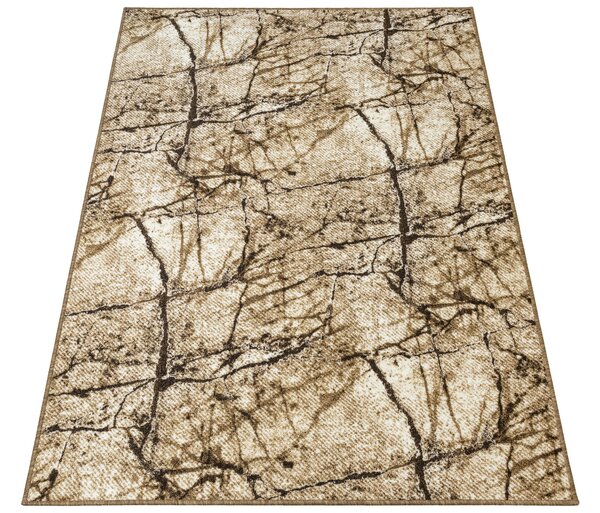 Kobercový ráj Kusový koberec Grain 17 Mramor hnědý béžový Rozměr: 100x200 cm