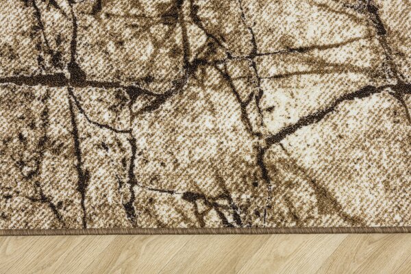 Kobercový ráj Kusový koberec Grain 17 Mramor hnědý béžový Rozměr: 100x200 cm