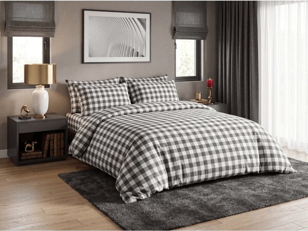 Bavlněné povlečení BLACK CUBE černé, 100% bavlna Typ zapínání: Knoflíky