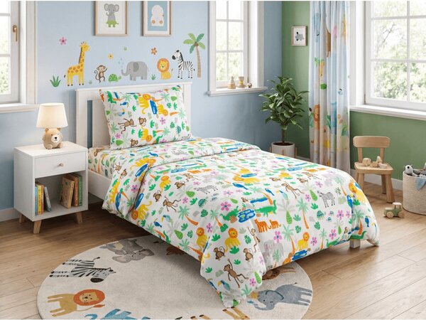 Dětské bavlněné povlečení JUNGLE DREAM barevné, 100% bavlna Rozměr povlečení: 70 x 90 cm | 140 x 200 cm