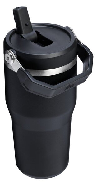 Černá termoska z nerezové oceli 600 ml IceFlow™ Flip Straw 2.0 Tumbler Black – Stanley