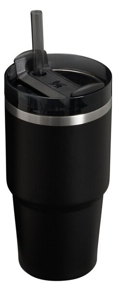 Černá termoska s brčkem z nerezové oceli 600 ml Quencher H2.0 FlowState Tumbler Black – Stanley
