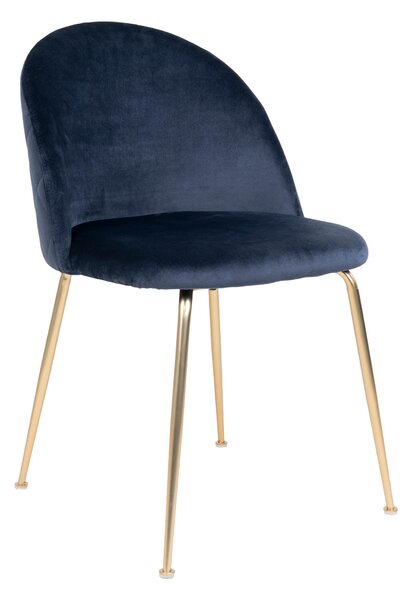 Jídelní židle House Nordic Geneve - samet | modrá/zlatá
