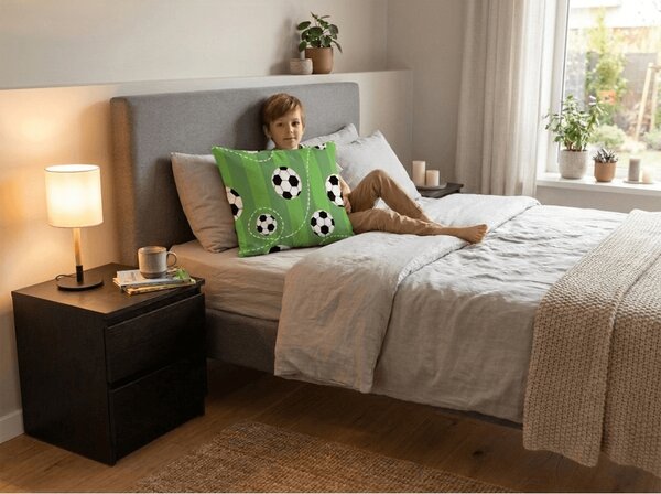 Polybavlněný povlak na polštář FOOTBALL TIME POLY 50x70 cm, zelený
