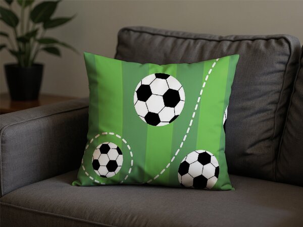 Polybavlněný povlak na polštář FOOTBALL TIME POLY 45x45 cm, zelený