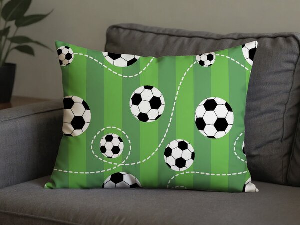 Polybavlněný povlak na polštář FOOTBALL TIME POLY 70x90 cm, zelený