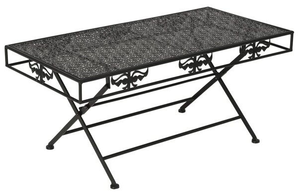 Skládací konferenční stolek vintage kovový | 100x50x45 cm - černý