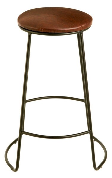 Černá/hnědá čalouněná barová stolička (výška sedáku 64 cm) Brixton – Premier Housewares