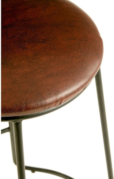 Černá/hnědá čalouněná barová stolička (výška sedáku 64 cm) Brixton – Premier Housewares
