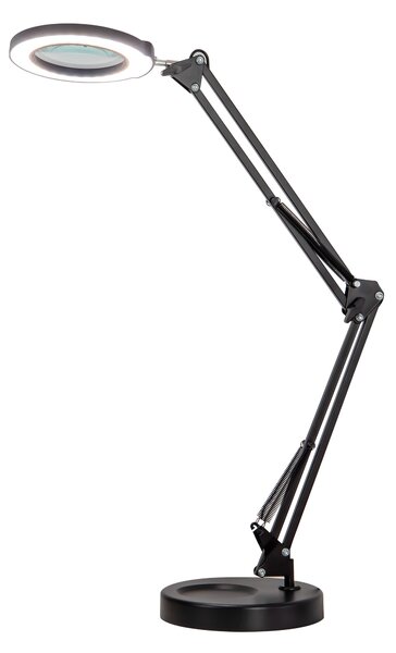 LED stmívatelná stolní lampička s lupou IMMAX ZOOM 12W/5V černá
