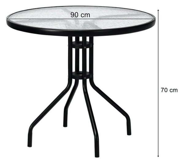 Zahradní set TREGO ISLAND - 4 židle a kulatý stůl ø 90 cm, bílá