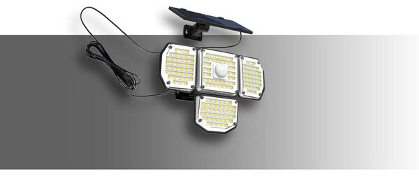 Venkovní solární nástěnné LED osvětlení PIR čidlo,Immax CLOVER-2 s externím panelem, 5W