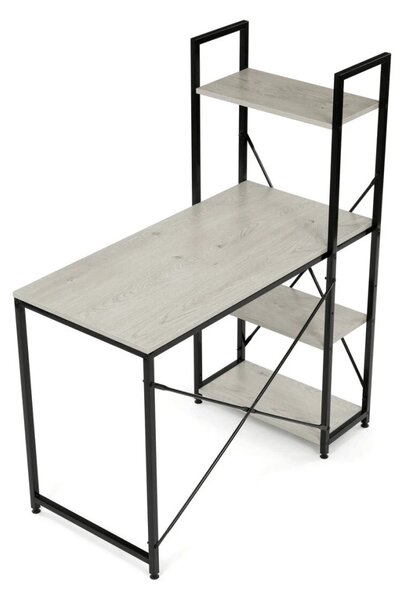 Vikio Pracovní set - pracovní stůl 100×40 cm divoký dub + tmavě šedá kancelářská židle VPS103D-116S