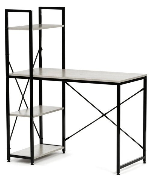 Vikio Pracovní set - pracovní stůl 100×40 cm divoký dub + tmavě šedá kancelářská židle VPS103D-116S