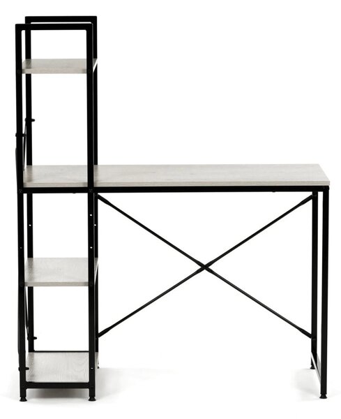 Vikio Pracovní set - pracovní stůl 100×40 cm divoký dub + tmavě šedá kancelářská židle VPS103D-116S