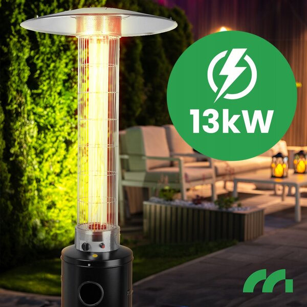 PLYNOVÝ TERASOVÝ OHŘÍVAČ / ZÁŘIČ S EFEKTEM PLAMENE + OBAL 13kW