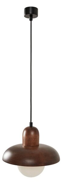 Hnědé závěsné svítidlo s dřevěným stínidlem ø 25 cm Elsa – Opviq lights