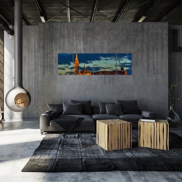 Obraz osvětlené stavby (170x50 cm)
