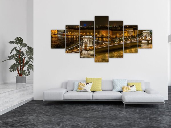 Obraz nočního města (210x100 cm)