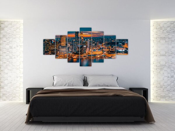 Obraz nočního města (210x100 cm)