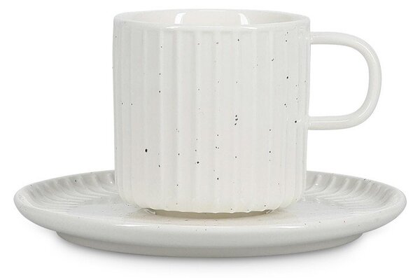 Bílý šálek z kostního porcelánu 205 ml Ora Gloss – Salt&Pepper