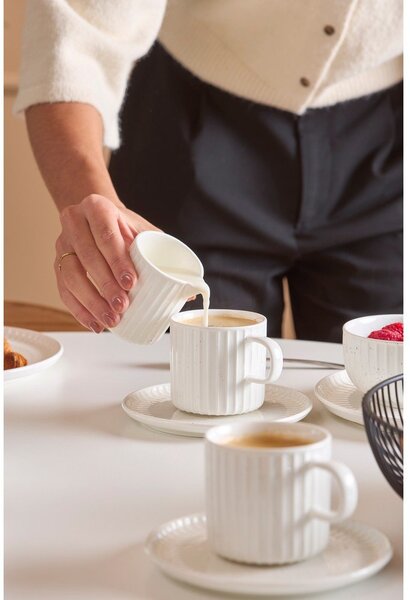 Bílý šálek z kostního porcelánu 205 ml Ora Gloss – Salt&Pepper