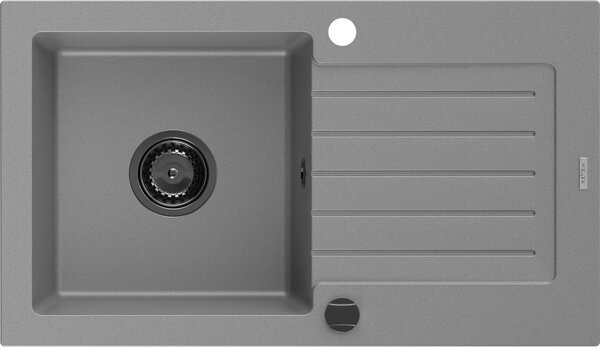 MEXEN/S - Pablo granitový dřez 1 s odkapávačem 752 x 436 mm, šedá, + sifon grafit 6510751010-71-B