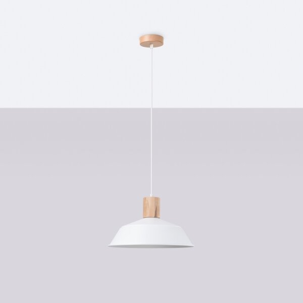 Sollux SL.1321 - Lustr na lanku FANO 1xE27/15W/230V pr. 34 cm bílá