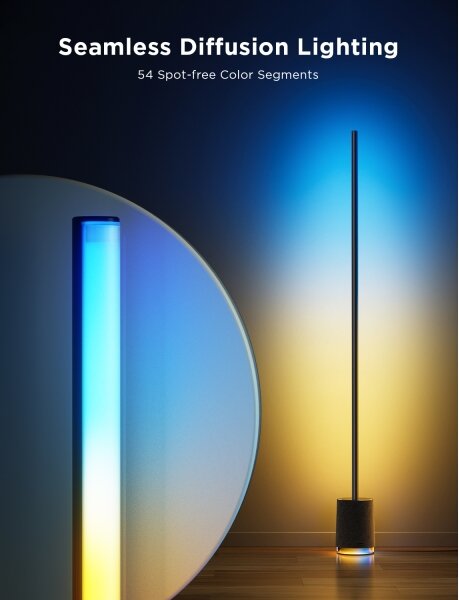 Govee - LED Stojací lampa s reproduktorem Pro RGBICWW Wi-Fi + DO