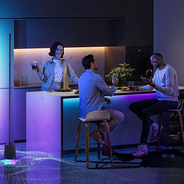 Govee - LED Stojací lampa s reproduktorem Pro RGBICWW Wi-Fi + DO