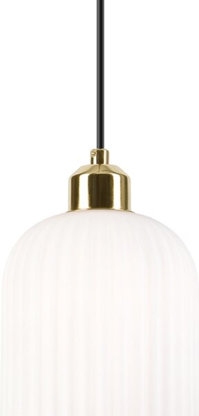 Lustr na lanku HARMA 1xE27/15W/230V pr. 14 cm bílá/zlatá