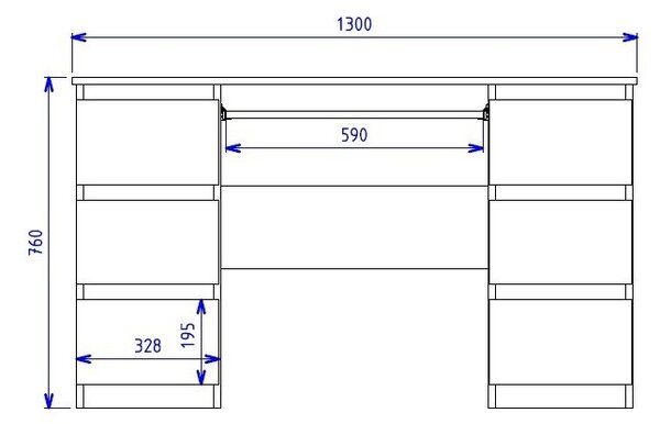 PC stůl KUBIAS bílá lesk (130 x 51) cm