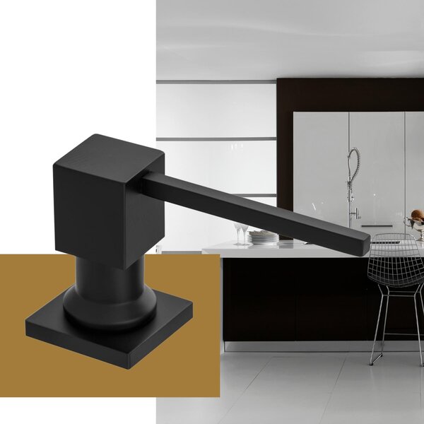 Gamma Sink Quality Quatro, dávkovač saponátu pro kuchyňský dřez 400ml, černá matná, GMA-DOK-BK