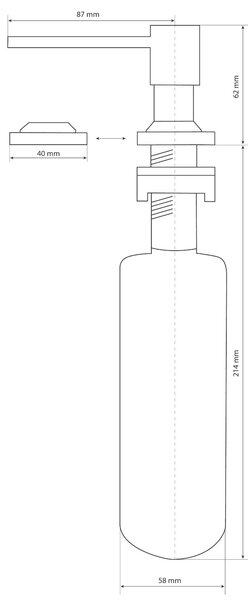 Gamma Sink Quality Quatro, dávkovač saponátu pro kuchyňský dřez 400ml, chromová, GMA-DOK-CH