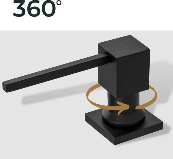 Gamma Sink Quality Quatro, dávkovač saponátu pro kuchyňský dřez 400ml, černá matná, GMA-DOK-BK