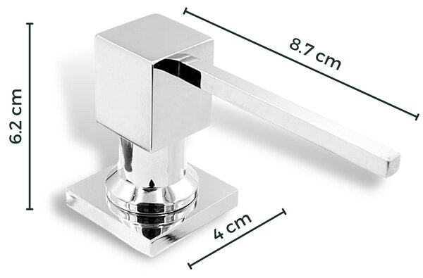 Gamma Sink Quality Quatro, dávkovač saponátu pro kuchyňský dřez 400ml, chromová, GMA-DOK-CH