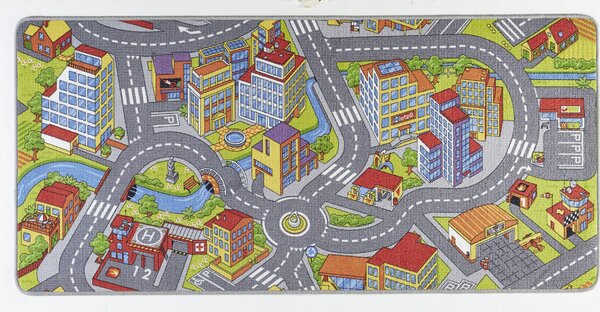 Hanse Home, Dětský kusový koberec Play 102379 (silnice) | Vícebarevná Typ: 140x200 cm