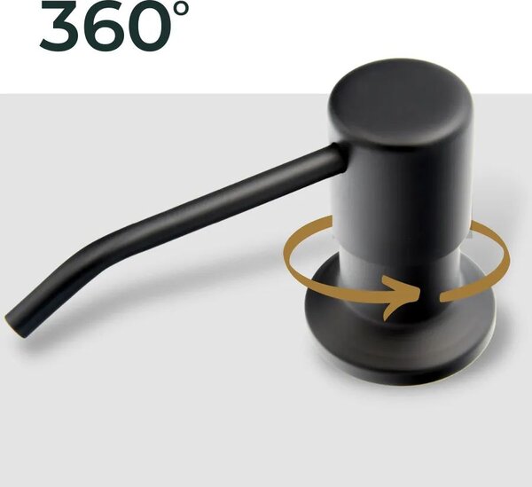 Gamma Simple, dávkovač saponátu pro kuchyňský dřez 400ml, černá matná, GMA-DOZ-BK
